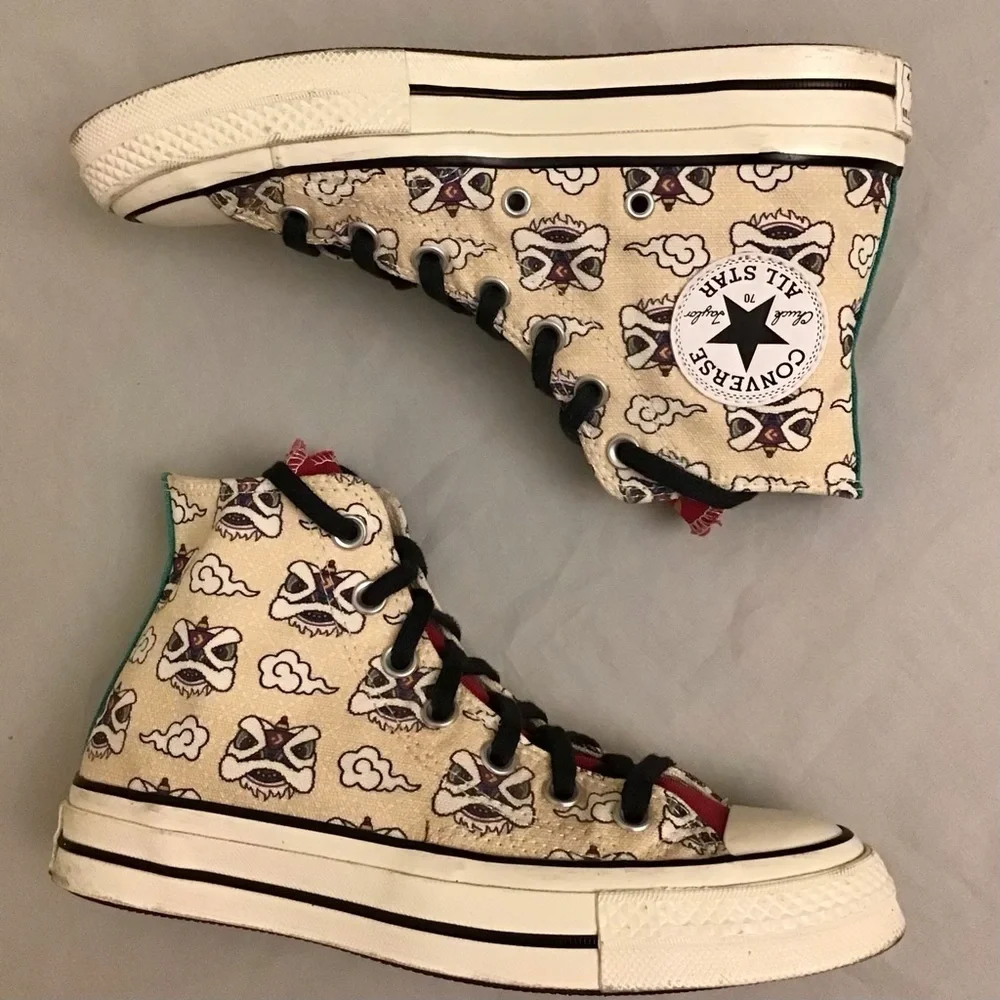 Converse 6.5 Chinese Dragon High Top Women’s Sneakers Polynesian Aztec Inca Shoe